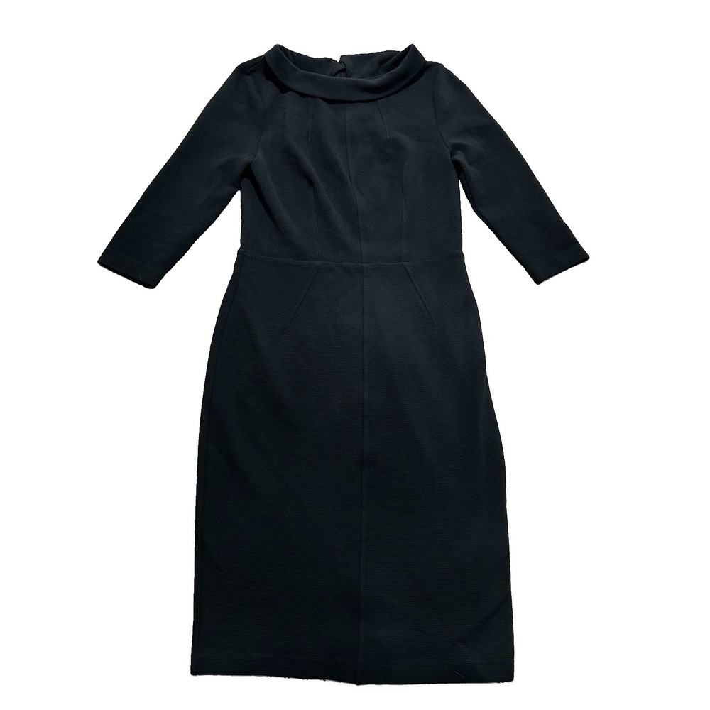 Boden US 10 Estella Sheath Style Black Dress Dress 3/4 Sleeves